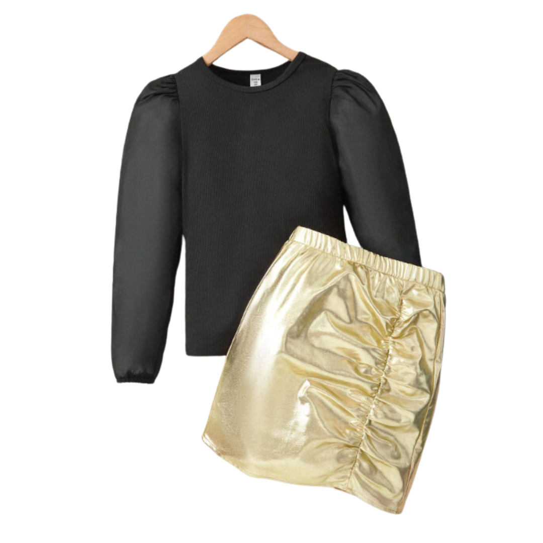 Girl's PU Leather Skirt
