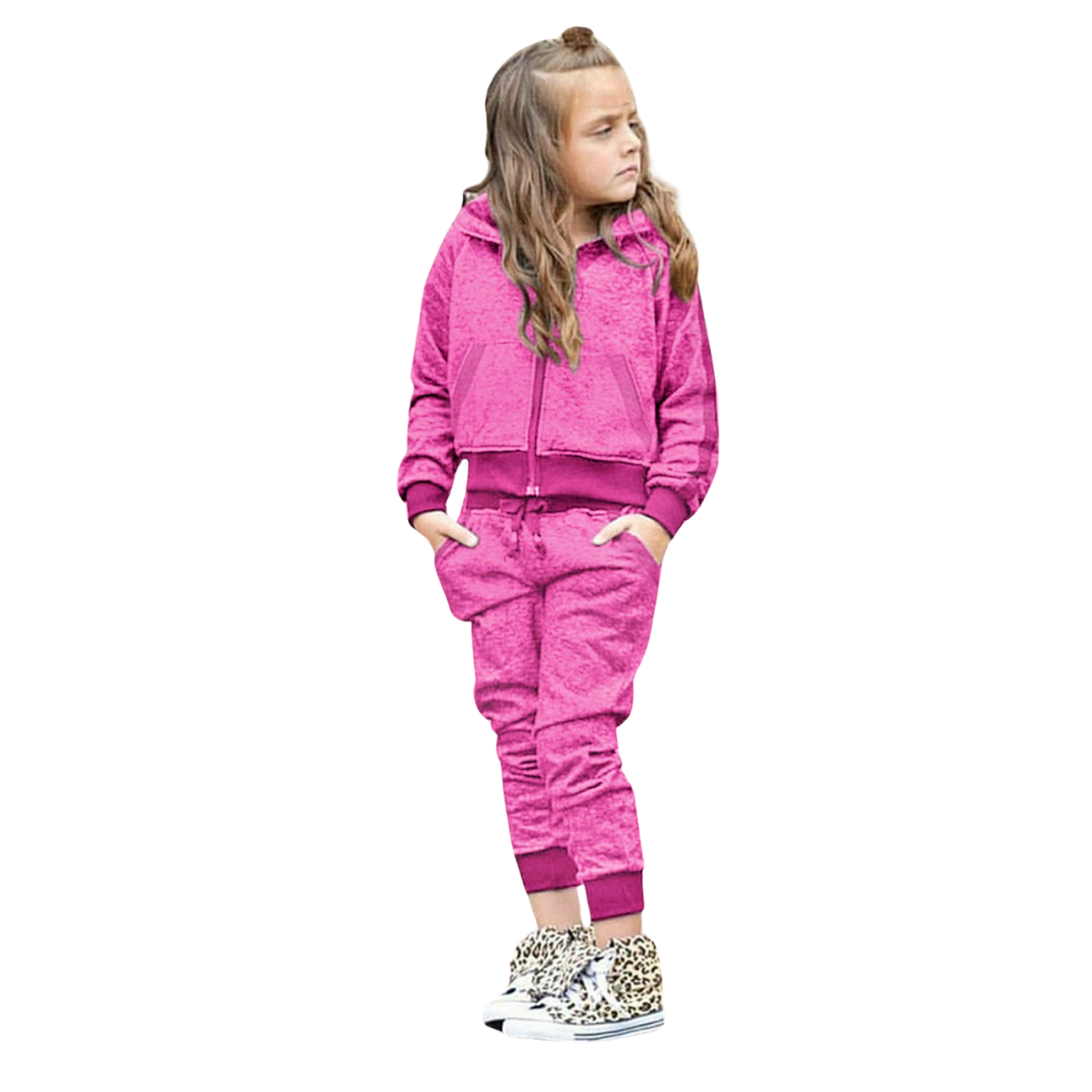 Girls hoodie and jogger set hot sale