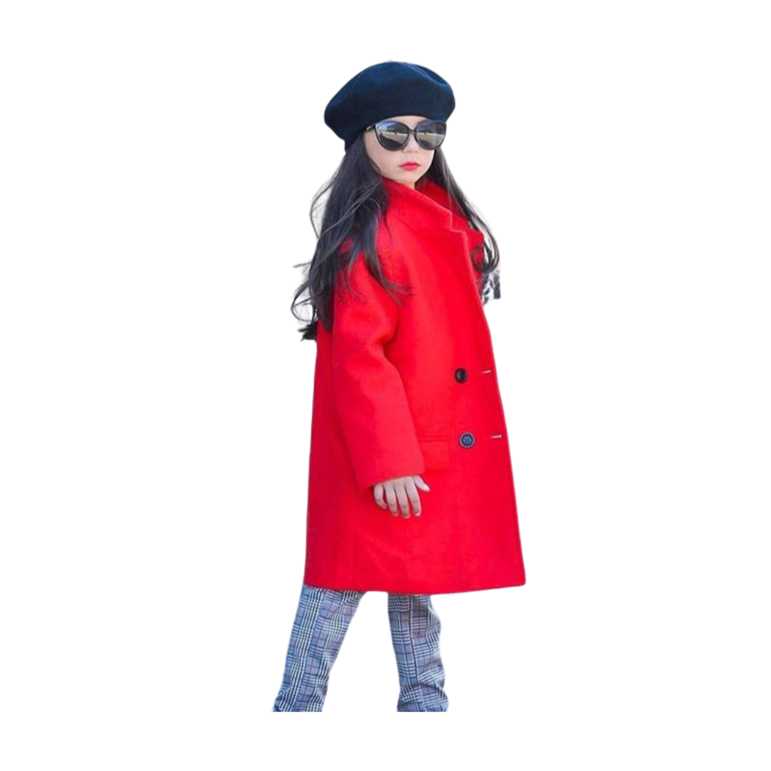 Girls Red Peacoat