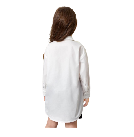 Girl's Drop Shoulder White Blouse