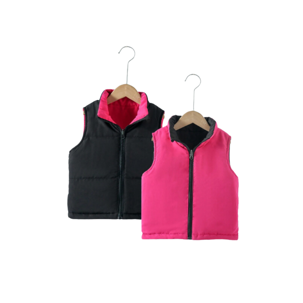 Girl's Reversible Puffer Vest Girl's Reversible Puffer Vest
