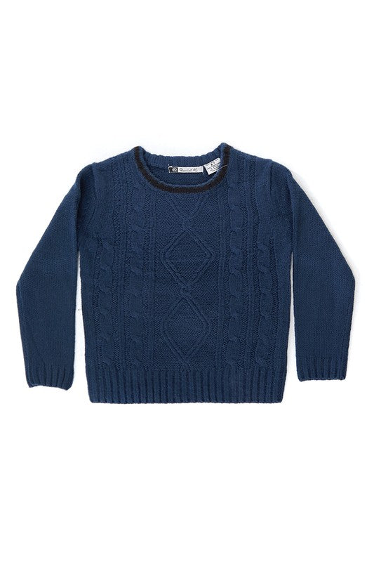 Kids Cable Knit Crewneck Sweaters
