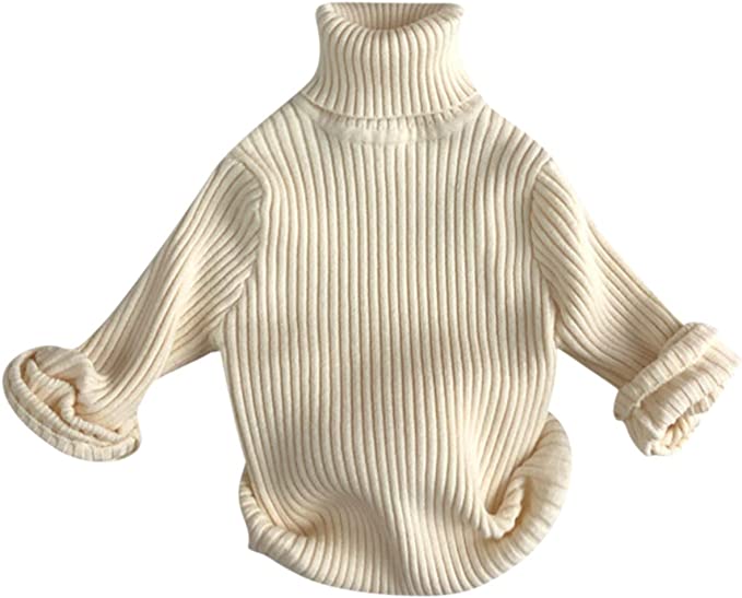 Kids Cream Turtleneck Sweater
